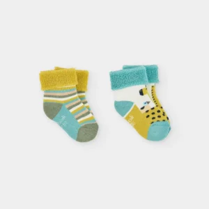 BOBOLI Комплект бебешки топли чорапки с цветни десени - Снимка 1