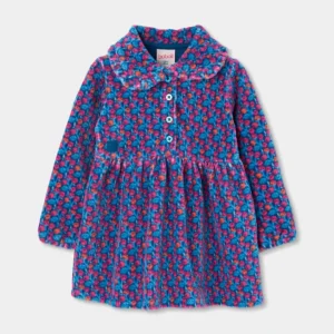 BOBOLI Детска цветна рокля с игрива яка и копчета - Снимка 1