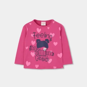 BOBOLI Детска Трикотажна тениска за момиче с дълги ръкави