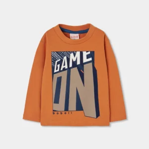 BOBOLI Детска памучна блуза с принт "GAME ON" за момче - Снимка 1
