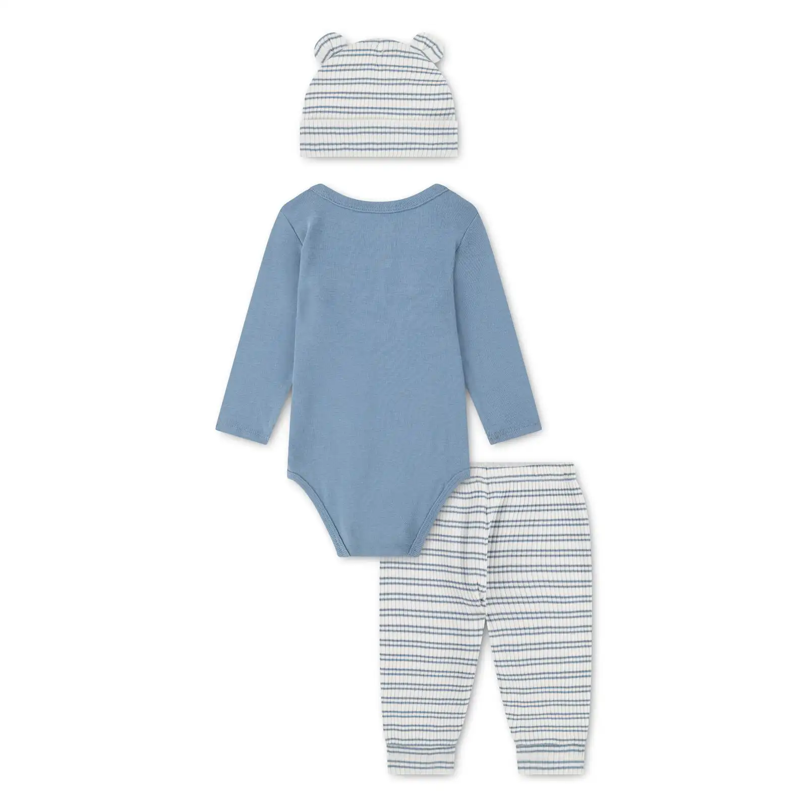 HUGGIES Бебешки комплект от органичен памук с бродерия - Снимка 2