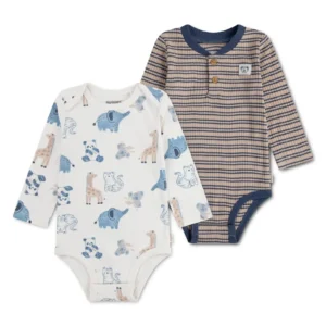 HUGGIES Комплект от 2 органични бебешки бодита за момче - Снимка 1