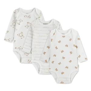 HUGGIES Комплект от 3 бебешки боди от органичен памук - Снимка 1