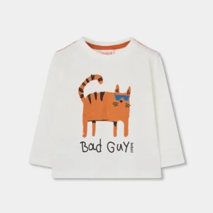 BOBOLI Детска блуза с тигър и надпис "Bad Guy" - Снимка 1