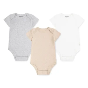 HUGGIES Комплект от 3 органични бебешки бодита - Снимка 1