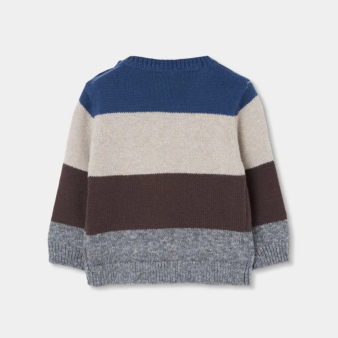 BOBOLI Цветен трикотажен пуловер за момче с копчета - Снимка 2
