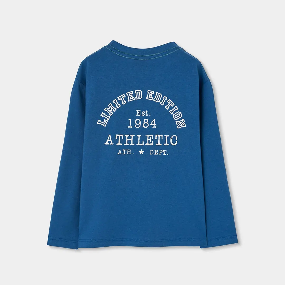 BOBOLI Синя тениска за момче с принт "Athletic" - Снимка 2