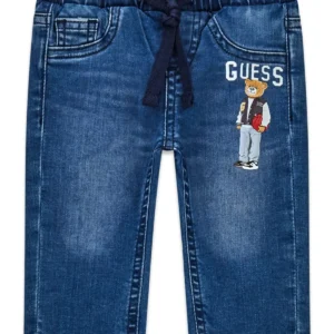 GUESS KIDS Детски дънкови панталони със забавна апликация - Снимка 1