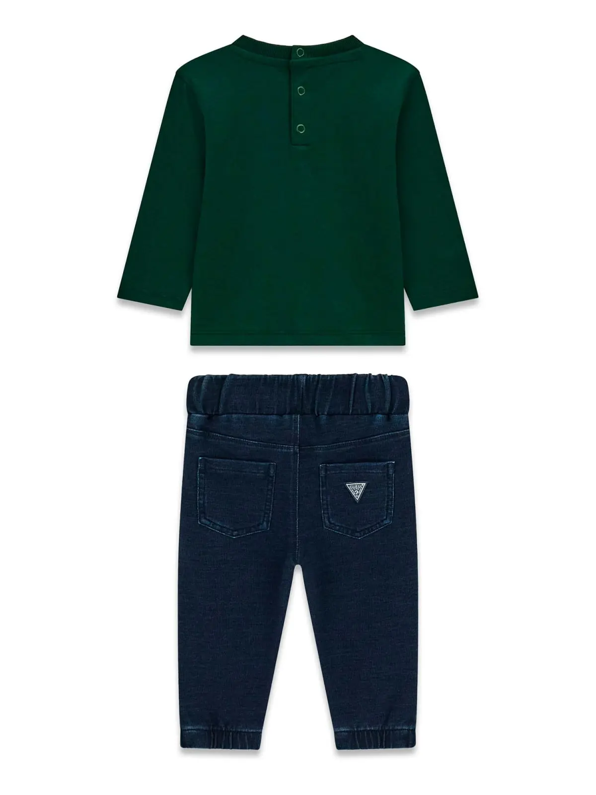 GUESS KIDS Спортен комплект за бебе момчета с тениска и деним - Снимка 2