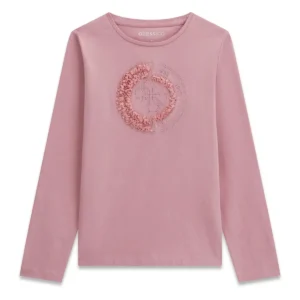 GUESS KIDS Детска блуза с декорация в розово