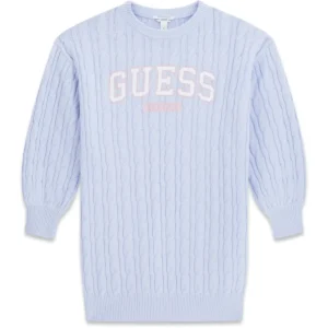 GUESS KIDS Детска плетена рокля в небесно синьо - Снимка 1
