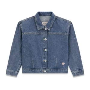 GUESS KIDS Дънково яке за момичета с оувърсайз кройка - Снимка 1