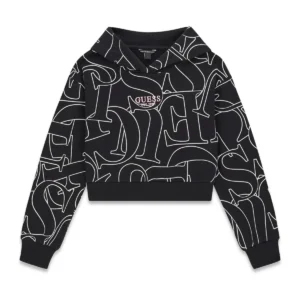 GUESS KIDS Детска спортна блуза с качулка и макро лого