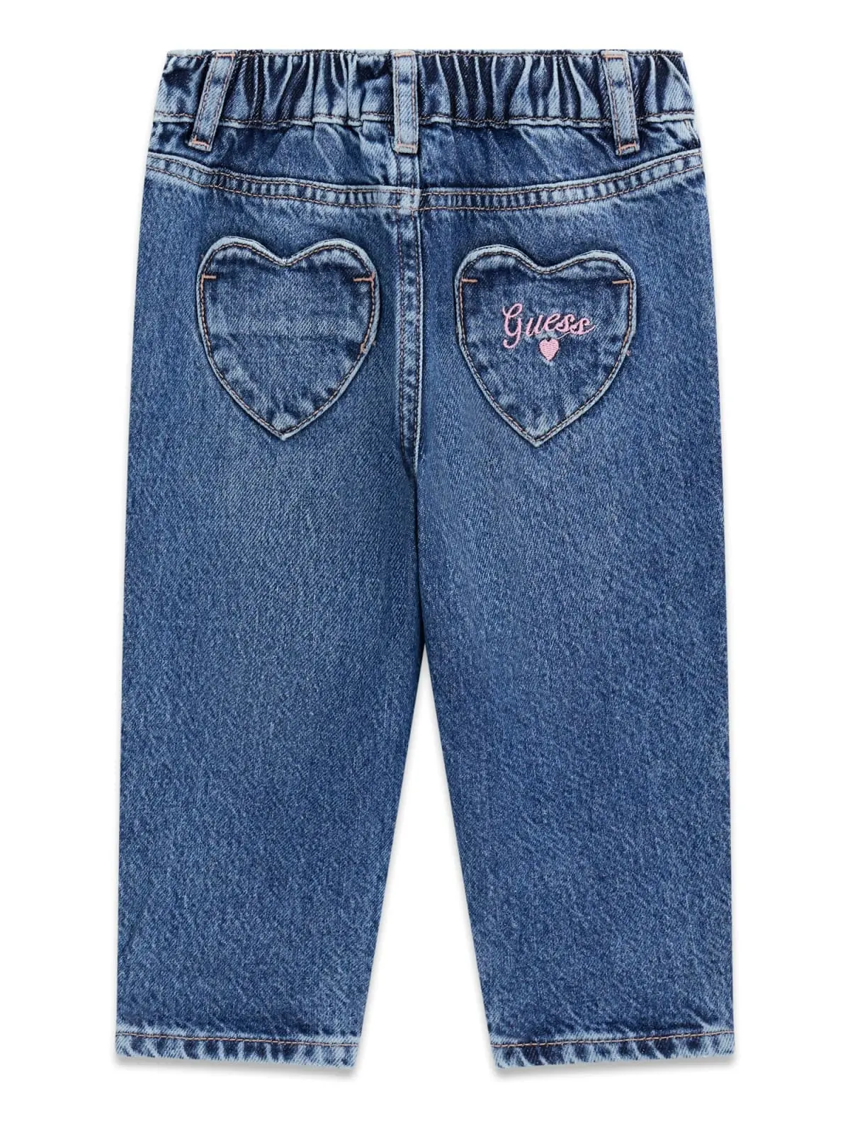 GUESS KIDS Дънкови панталони с цветни бродерии за момичета - Снимка 2