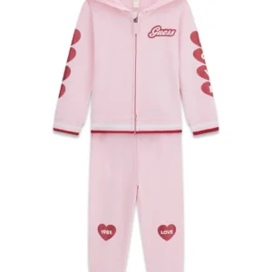 GUESS KIDS детски Спортен памучен комплект за момиче розов - Снимка 1