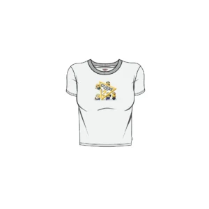 GUESS KIDS Тениска за момичета с Minions мотиви, бяла - Снимка 1