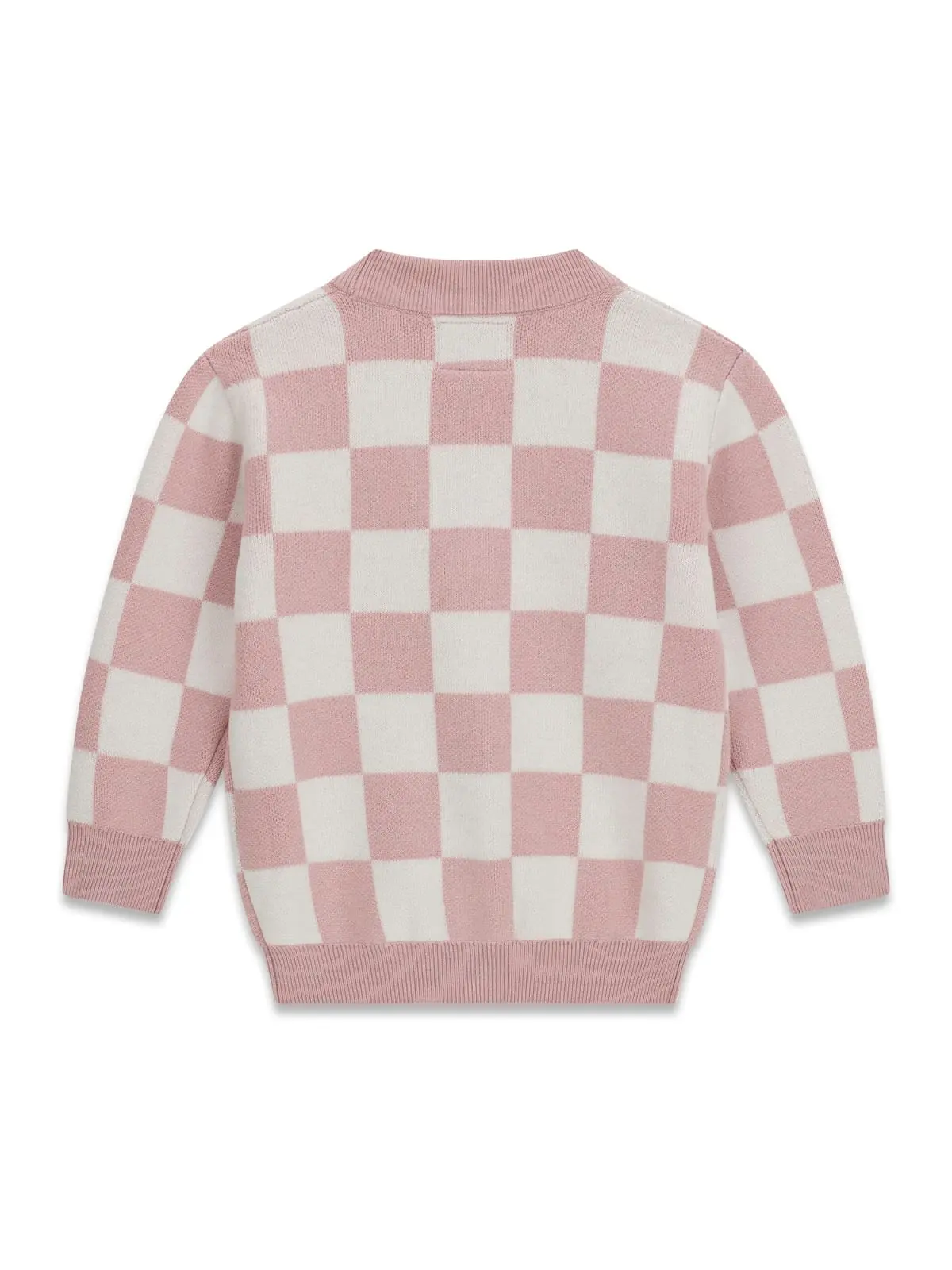 GUESS KIDS Детск жилетка с розово-бяло каре и сърца - Снимка 2