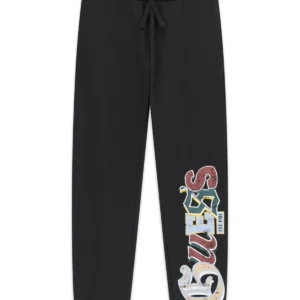 GUESS KIDS Спортни детски панталони в черно с лого принт