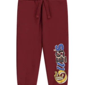 GUESS KIDS Детски винени спортни панталони с връзки - Снимка 1