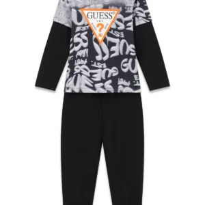 GUESS KIDS Детски комплект тениска и панталон с дълъг ръкав - Снимка 1