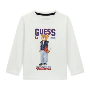 GUESS KIDS Трикотажна тениска за момче с мечо принт - Снимка 1