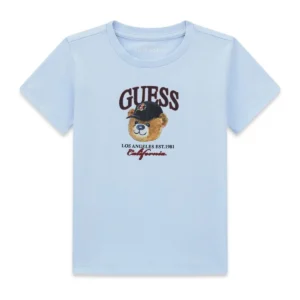 GUESS KIDS Трикотажна тениска с мече лого за момчета - Снимка 1