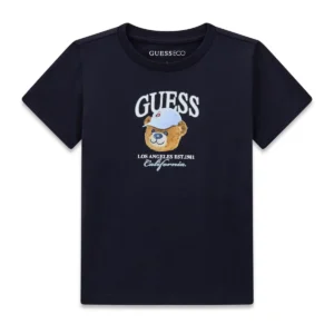 GUESS KIDS Синя тениска с мече-принт за момченца - Снимка 1