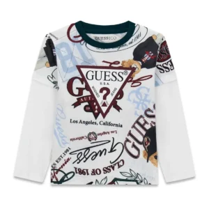 GUESS KIDS Трикотажна тениска за момчета с мечешки мотив