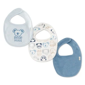 HUGGIES Бебешки лигавници 3 бр. в светлосин цвят с принт - Снимка 1