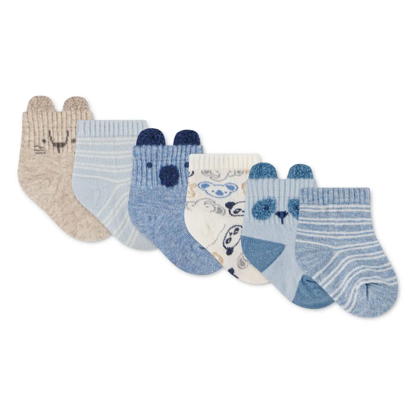 HUGGIES Комплект от 6 чифта органични чорапи за бебета - Снимка 2