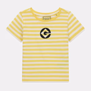 GUESS KIDS Детска тениска с жълто-бели райета и Minions мотив