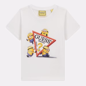 GUESS KIDS Тениска за момчета с Minions дизайн - бяла