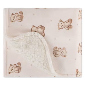 HUGGIES Меко плюшено одеяло със снежнобял принт