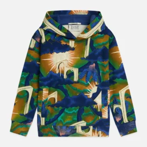 SCOTCH & SODA Удобен суитчер с качулка и тъмносин принт - Снимка 1