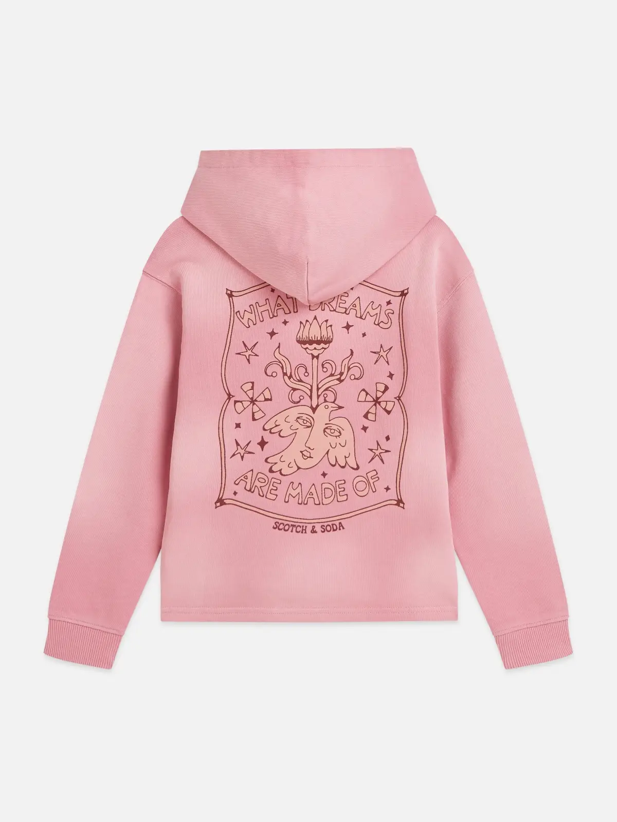 SCOTCH & SODA Детски тъмнорозов суитчер с графични елементи - Снимка 2