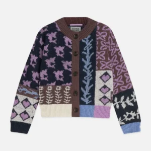 SCOTCH & SODA Детски пуловер с пъстроцветен пачуърк дизайн за момиче - Снимка 1