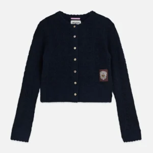 SCOTCH & SODA Детска тъмносиня жилетка с плетен мотив за момиче - Снимка 1