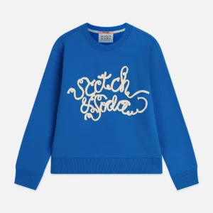 SCOTCH & SODA Детски син блузон с бродерия за момичета - Снимка 1