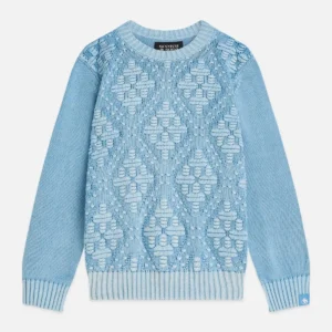 SCOTCH & SODA Плетен детски пуловер в средно син цвят - Снимка 1