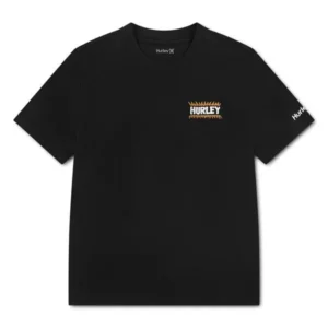 HURLEY Трикотажна тениска за момчета с лого - черна - Снимка 1