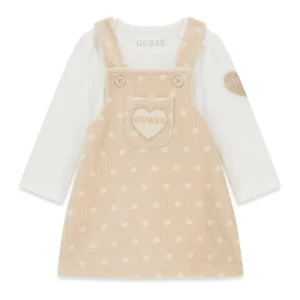 GUESS KIDS Комплект бебешка рокля и боди с полка точки - Снимка 1