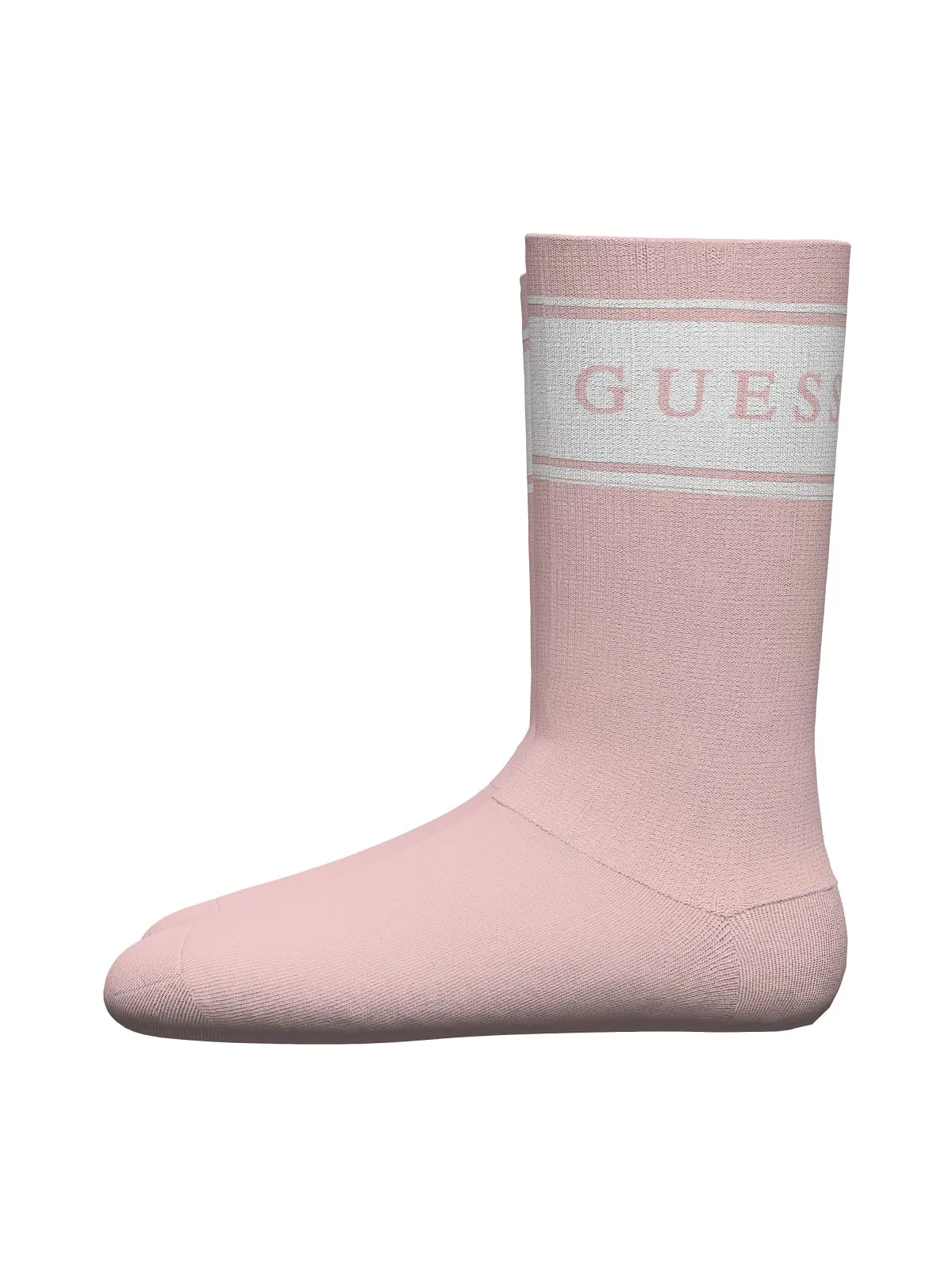 GUESS KIDS Детски розови чорапи с лого и еластична материя - Снимка 2