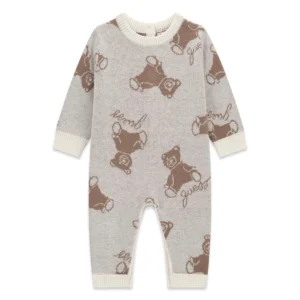 GUESS KIDS Бебешки гащеризон с жакардов десен на мечета - Снимка 1