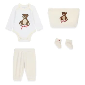 GUESS KIDS Бебешки комплект: боди, панталони и чорапки - Снимка 1