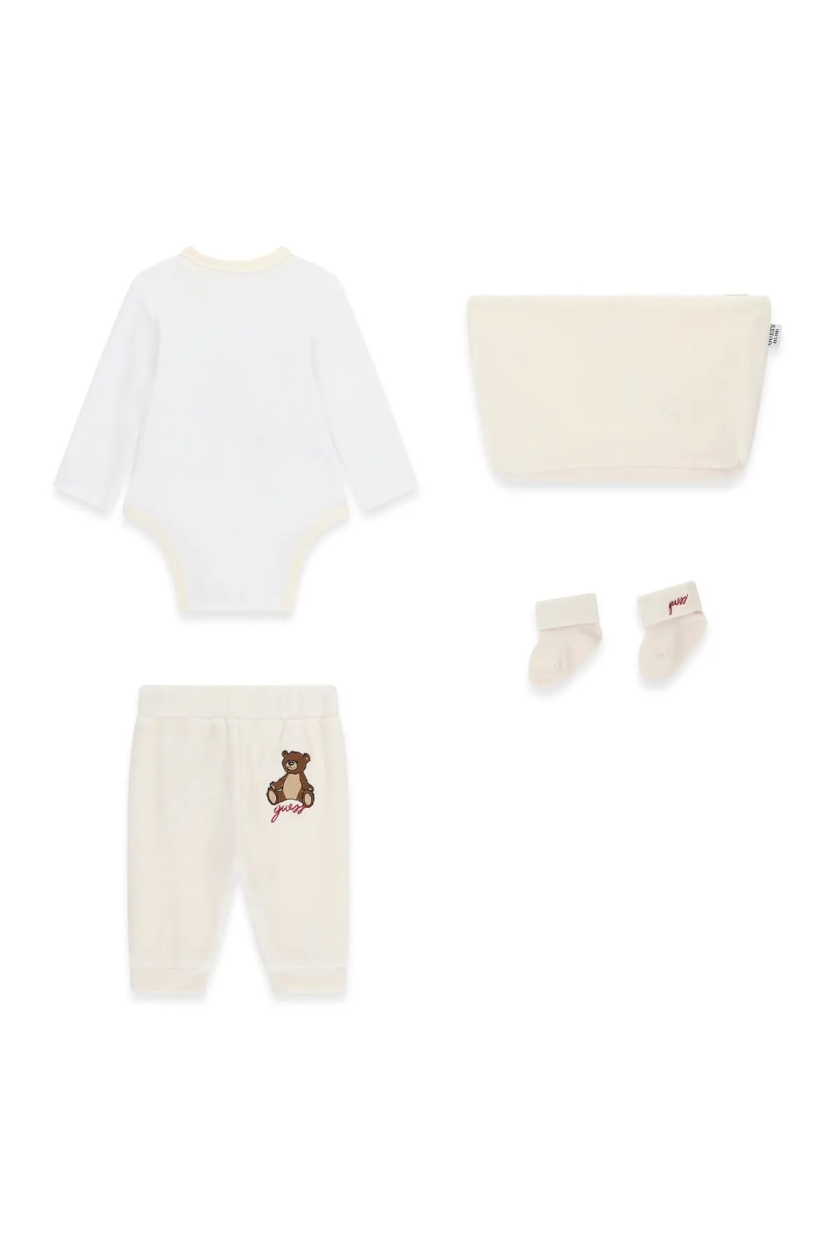 GUESS KIDS Бебешки комплект: боди, панталони и чорапки - Снимка 2