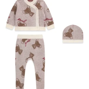 GUESS KIDS Бебешки комплект: жилетка, панталон и шапка