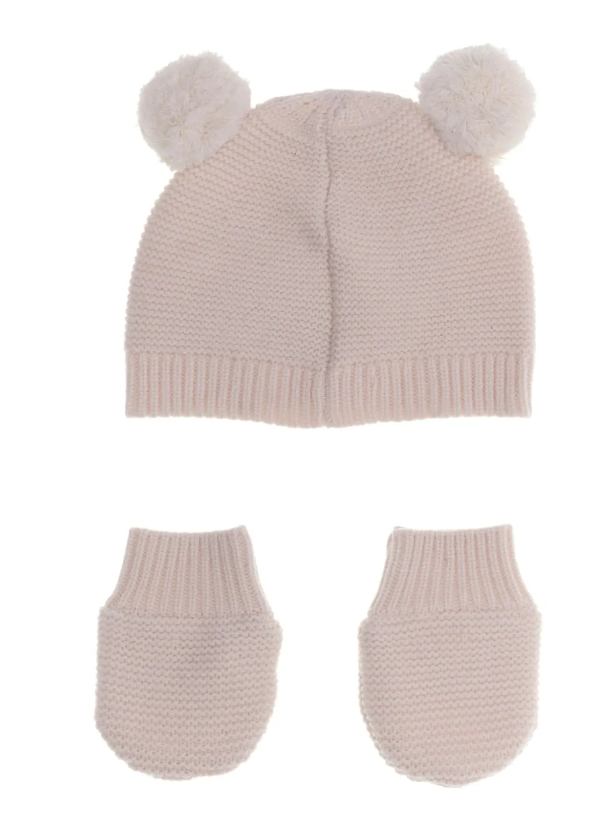 GUESS KIDS Детски зимен комплект: шапка и ръкавици в кремаво - Снимка 2
