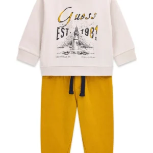 GUESS KIDS бебешки комплект с принт и удобни панталони - Снимка 1