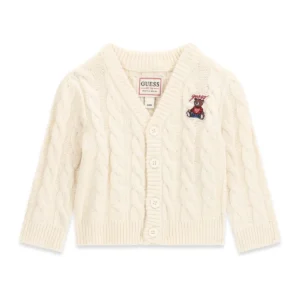 GUESS KIDS Кремава жилетка с мече за момчета