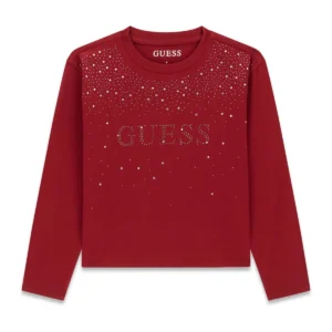 GUESS KIDS Детска трикотажна блуза в бургунди - Снимка 1